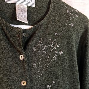JONES WEAR Classy Cardigan Button Down with Embroidery 🎉Host Pick🎉